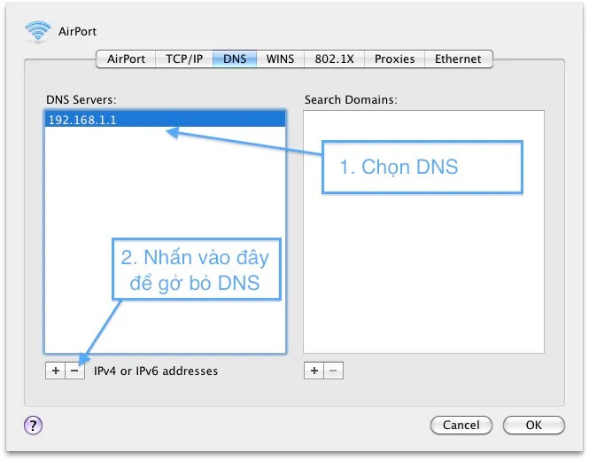 Cách đổi DNS dành cho MAC